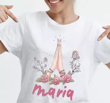 Rosmandala med namn-t-shirt - Tenstickers