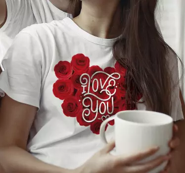 Rosor jag älskar dig par t-shirt - Tenstickers