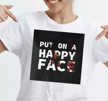 Kvadrat sätta på glatt ansikte t-shirt - Tenstickers