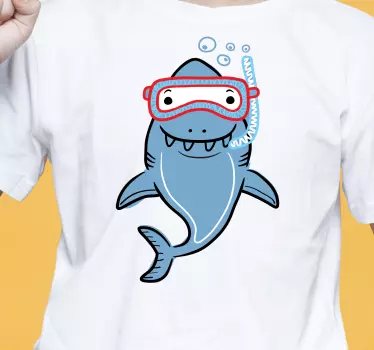Scuba diving haj barn skjorta - Tenstickers