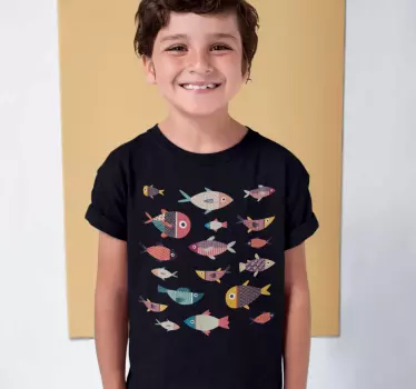 Sjöman färgglada t-shirt för fiskbarn - Tenstickers