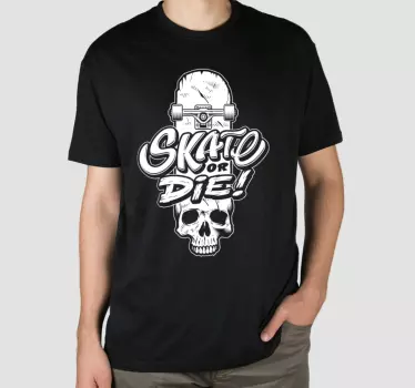 Skateboarding skull graphic t-shirt - Tenstickers