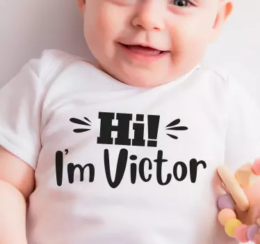Skräddarsydd hej skjorta baby t-shirt - Tenstickers
