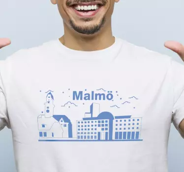 Skyline malmo t-shirt - Tenstickers
