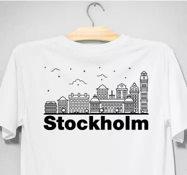 Skyline stockholm t-shirt - Tenstickers