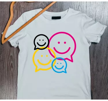 Smiley färgglada pratbubblor barn skjorta - Tenstickers