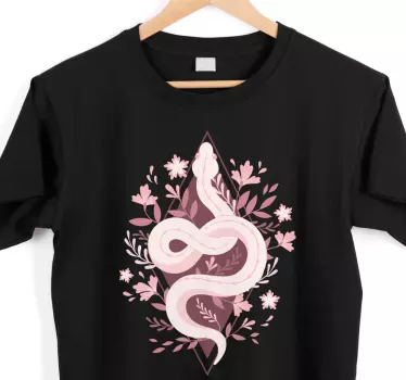Snake floral arrangement t-shirt - Tenstickers