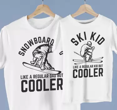 Snowboard pappa far och son matchande skjortor - Tenstickers