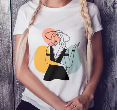 Abstrakt geometrisk kvinna t-shirt - Tenstickers