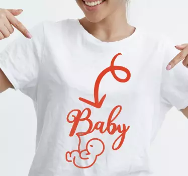 Söt bebis t-shirt med meddelande - Tenstickers