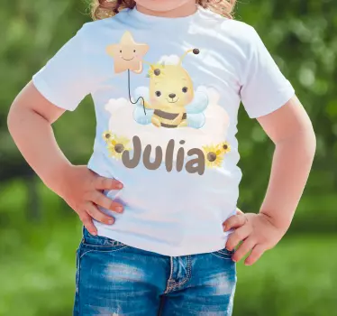 Söt bi och stjärna barn t-shirt - Tenstickers