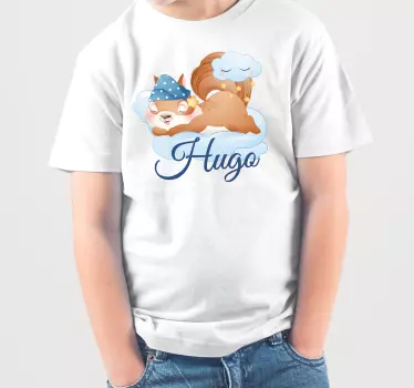 Söt ekorre för pojke med namn baby t-shirt - Tenstickers