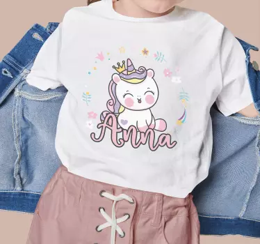 Skandinavisk enhörning med namn bebis t-shirt - Tenstickers