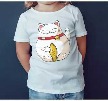 Söt kattdesign barn t-shirt - Tenstickers