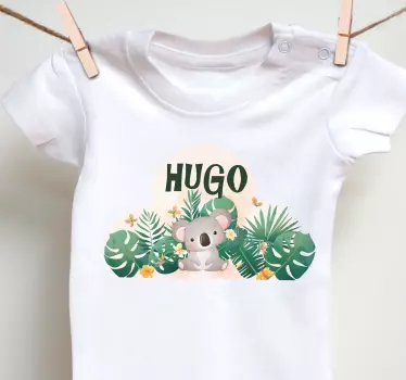 Söt koala för pojke med namn baby t-shirt - Tenstickers