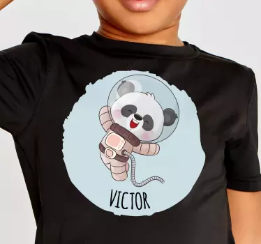 Söt panda för pojke med namn baby t-shirt - Tenstickers