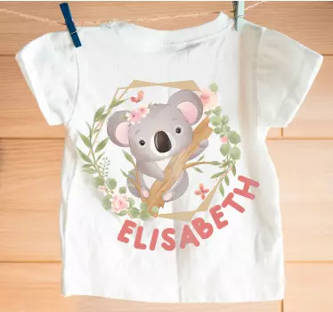 Söta djur koala med namn baby t-shirt - Tenstickers