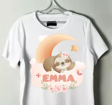 Söta djur sengångare med namn baby t-shirt - Tenstickers