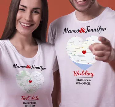 Speciella ögonblick platser matchande skjortor för par - Tenstickers