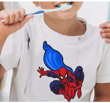 Spiderman med blå mantel barnskjorta - Tenstickers