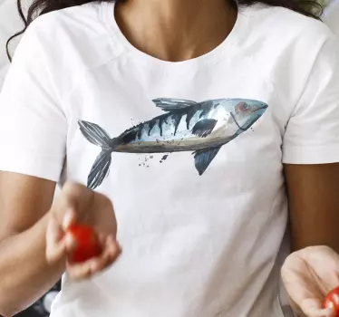 Stilig fisk grafik t-shirt - Tenstickers