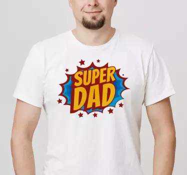 Super pappa komisk bubbla fars dag t -shirt - Tenstickers