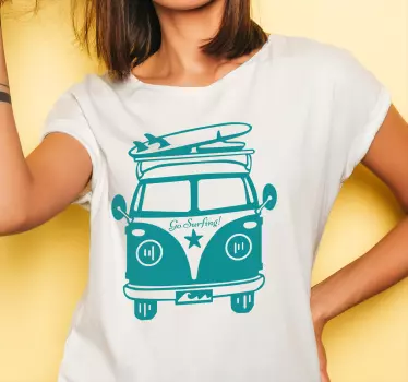Surfing vintage vehicle t-shirt - Tenstickers