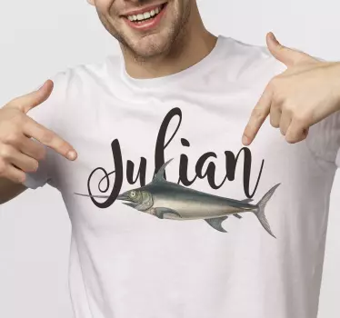 Svärdfisk med namn t-shirt - Tenstickers