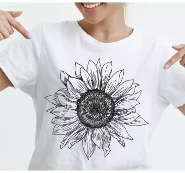 Svart solros t-shirt - Tenstickers