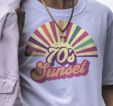 T-shirt 70-tals solnedgång citat och solnedgång - Tenstickers