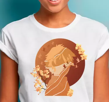 T-shirt elegant blomster silhuett - Tenstickers