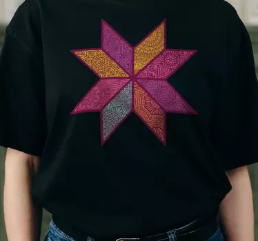 T-shirt färgglad geometrisk stjärna - Tenstickers