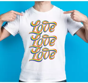T-shirt färgglad kärlek typografi - Tenstickers