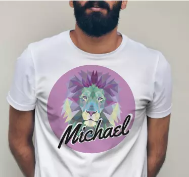 T-shirt färgglad lejonporträtt - Tenstickers