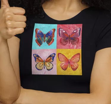 T-shirt fjärilar klara färger - Tenstickers