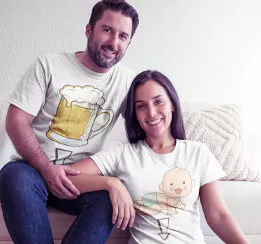 T-shirt för gravid par t-shirt - Tenstickers