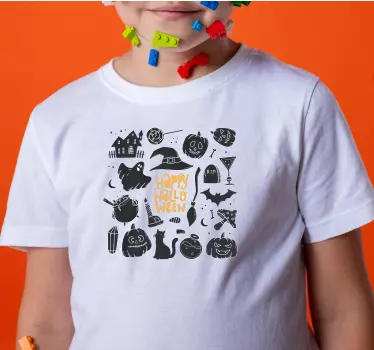 T shirt halloween glad halloween firande - Tenstickers