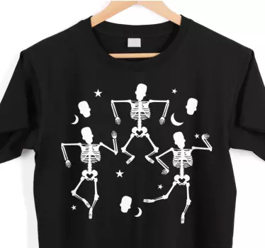 T shirt halloween skelettdans - Tenstickers