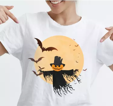 T shirt halloween skrämmande skördefarare display - Tenstickers