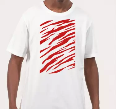 T-shirt med djärva röda ränder - Tenstickers