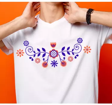 Levande blommönster t-shirt - Tenstickers