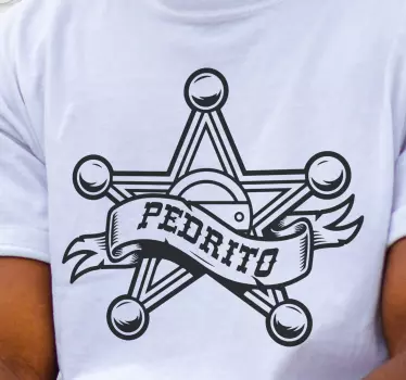 T-shirt med namn custom sheriff stjärna - Tenstickers