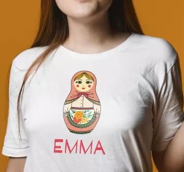T-shirt med namn emma matryoshka docka - Tenstickers