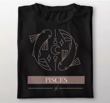 T-shirt med namn fiskarnas stjärntecken - Tenstickers