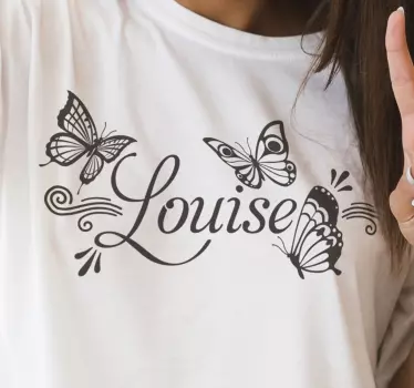 T-shirt med namn fjärilar och louise - Tenstickers