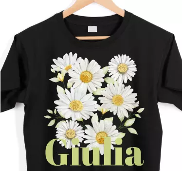 T-shirt med namn floral personlig grafik - Tenstickers