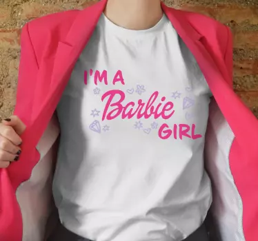 T-shirt med namn jag är en barbie-tjej - Tenstickers