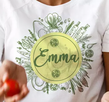 T-shirt med namn personlig kulinarisk essens - Tenstickers