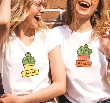 T-shirt med namn personliga kaktus t-shirts - Tenstickers
