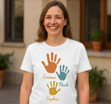 T-shirt med personlig handavtrycksdesign - Tenstickers